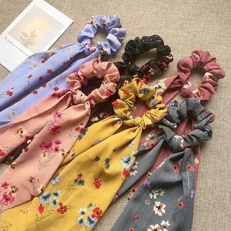 Minimalist Classic Style Color Block Cloth Satin Hair Tie