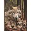Diamond Painting -DIY Round Drill Parent Wolf