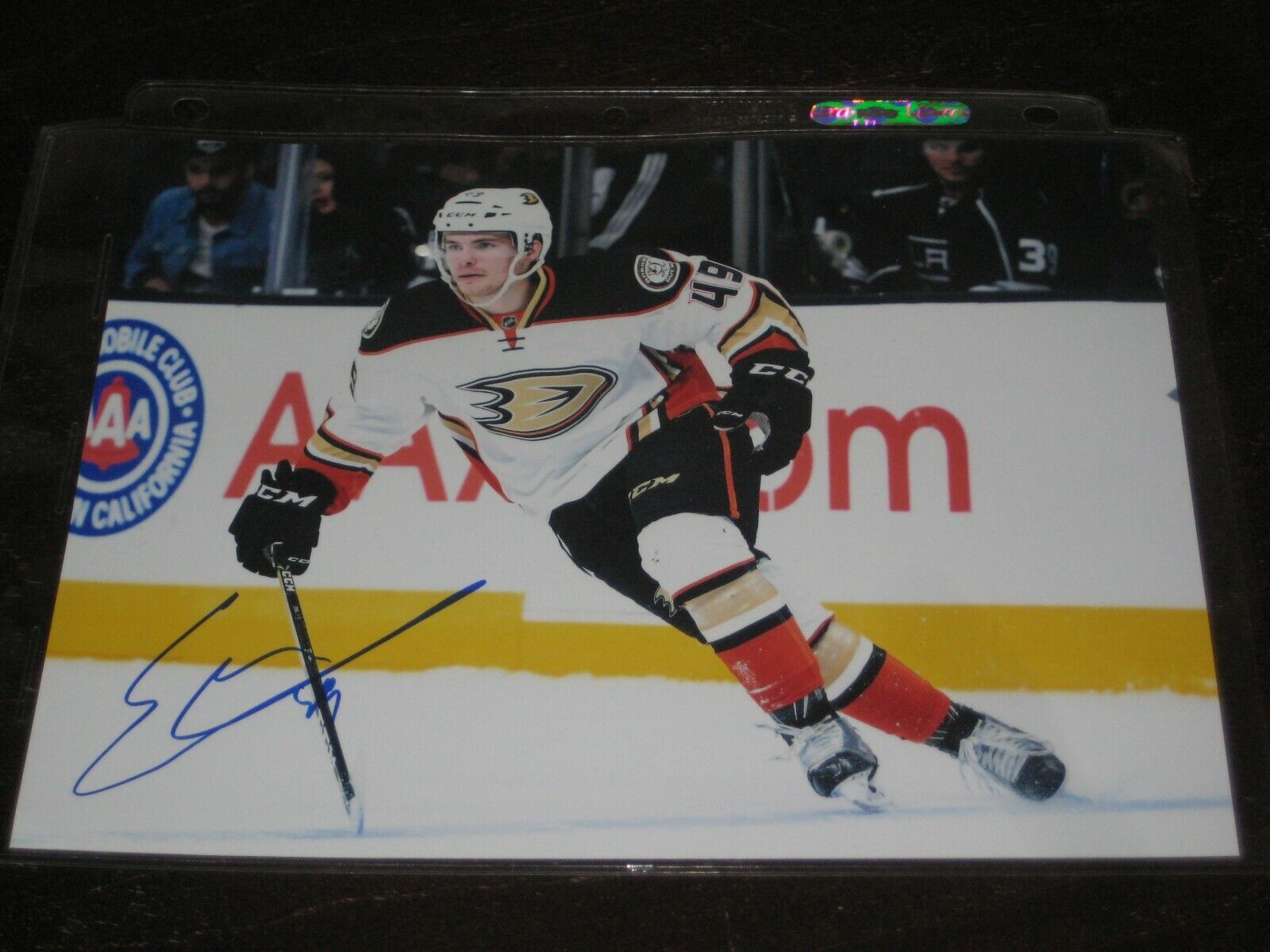 SAM STEEL autographed ANAHEIM DUCKS 8X10 Photo Poster painting