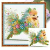 Flower Pomeranian Full Stamped Cross Stitch 11CT 3-Strand 40x40cm tapestrymarket