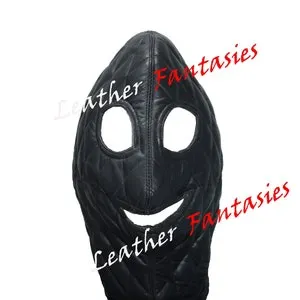 pornhint Pornhint Black Real Leather Face Bondage Gimp Hood Zipper Mask | BDSM Mask | Fetish Mask Unisex/ Genuine Leather Bdsm Fetish Cosplay Hood for Unisex