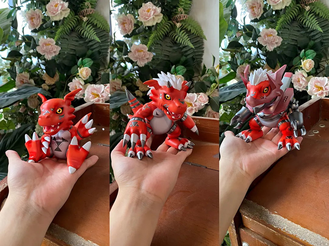 Figurine Digimon BANDAI 2001 - GUILMON Qui évolue En GROWLMON - Occasion Collector