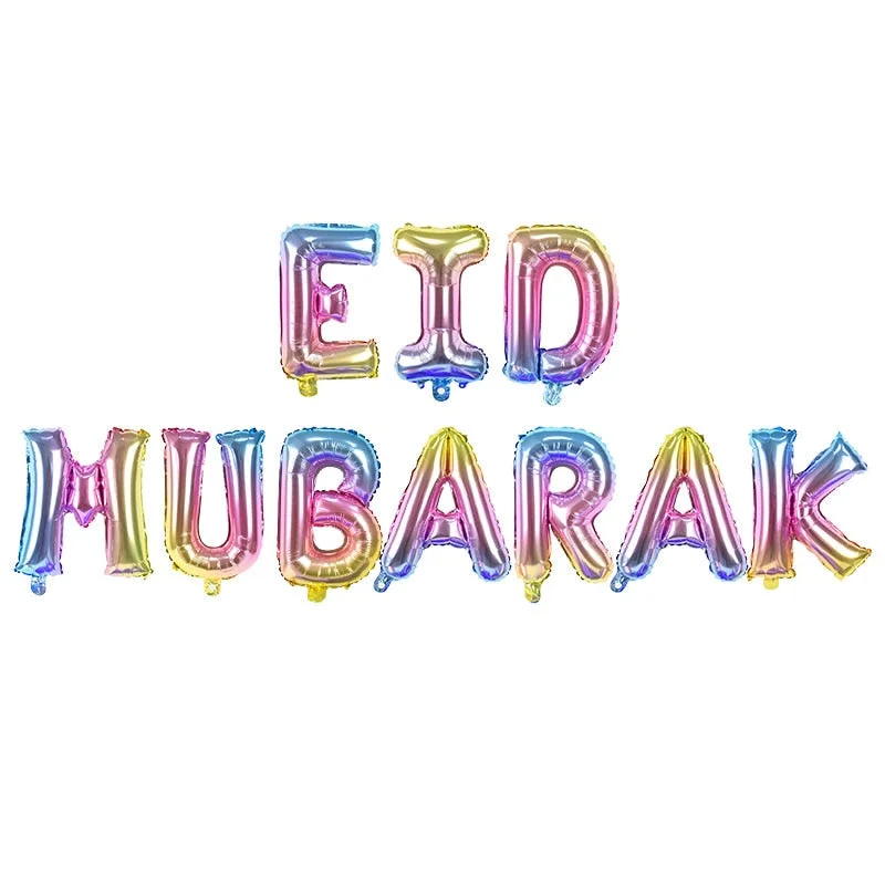16inch EID Mubarak Balloons for Muslim Islamic Party Decorations Happy Eid Ramadan Decorations Ramadan Mubarak Party Supplies
