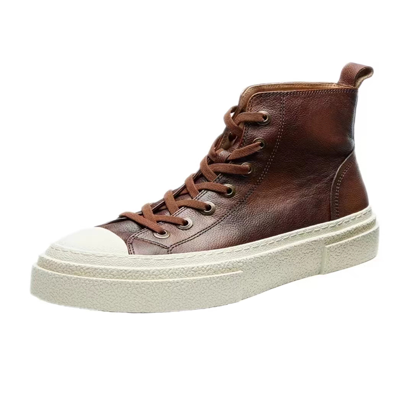 Handmade Retro Casual Mid-top Cowhide Skate Shoes DANRRIO.COM DANRRIO