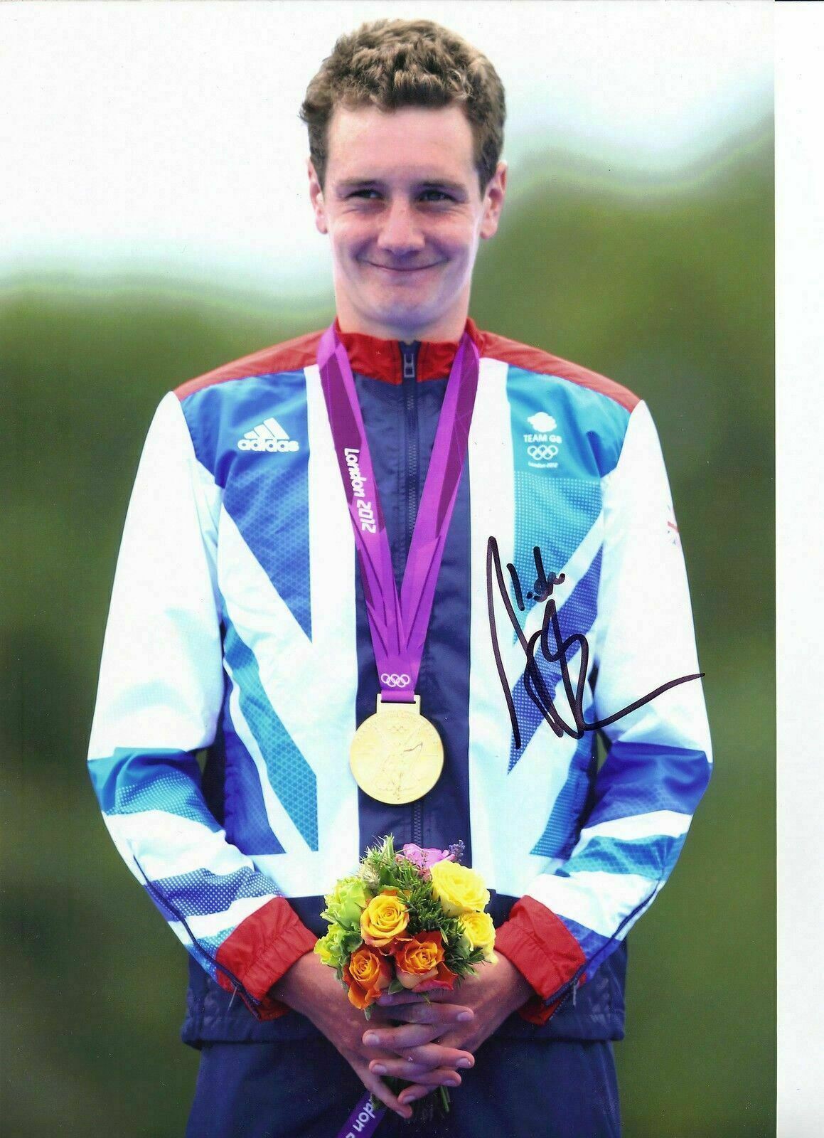 ALISTAIR BROWNLEE SIGNED 12X8 Photo Poster painting TEAM GB TRIATHLON GOLD MEDALIST