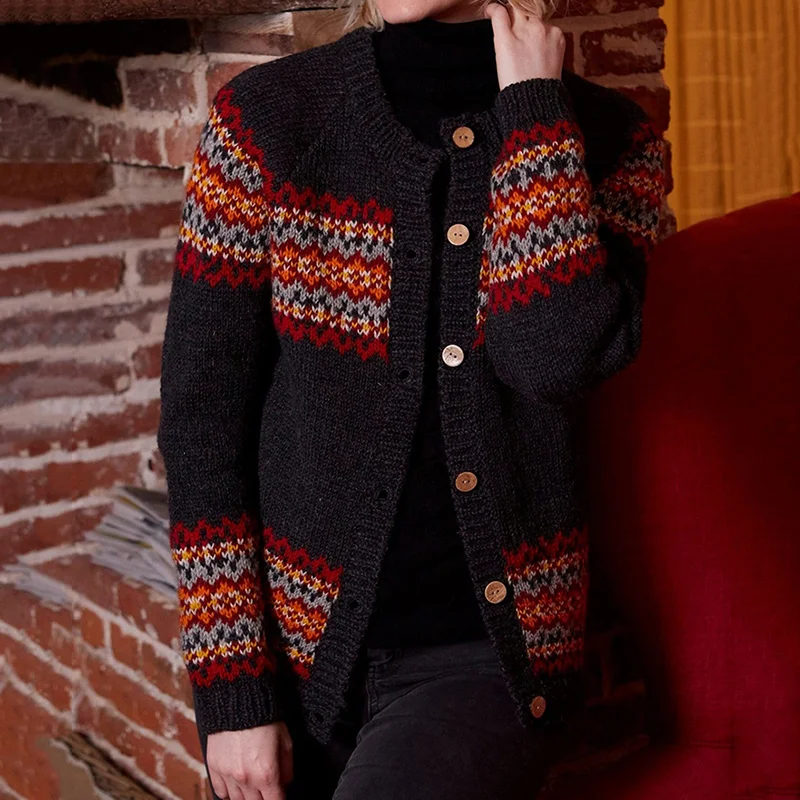 Vintage Fair Isle Knitted Cardigan Sweater