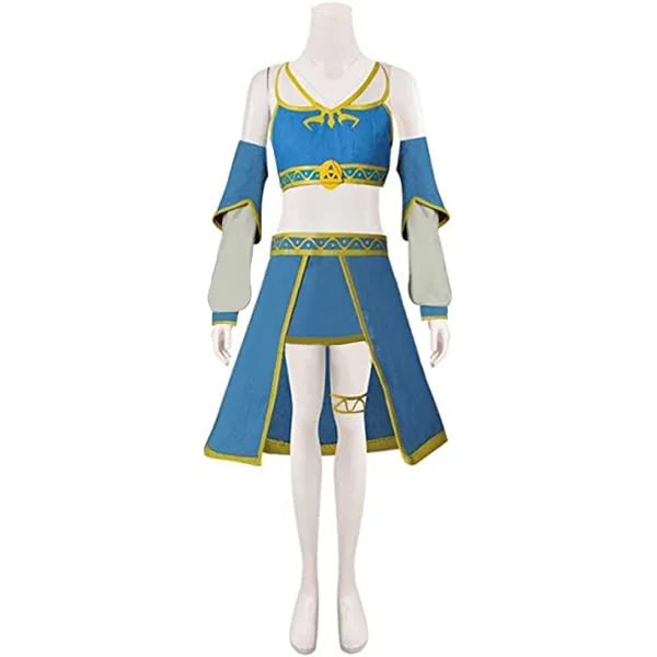 Breath of the Wild Womens Zelda Costume Halloween Cosplay Outfit XX-Large Blue