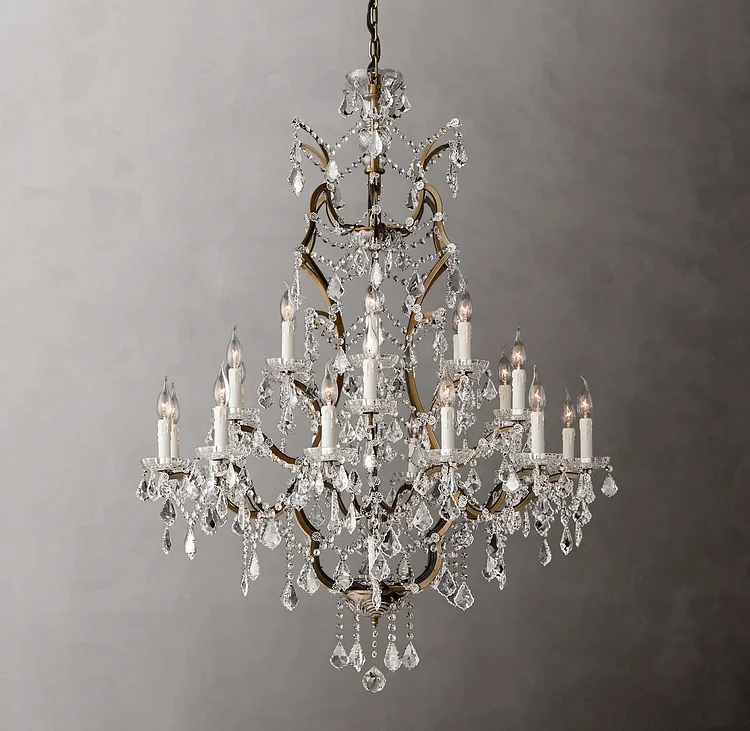 Rococo Crystal Iron Luxury Quality Round Living Room Chandelier 60" Vjlight