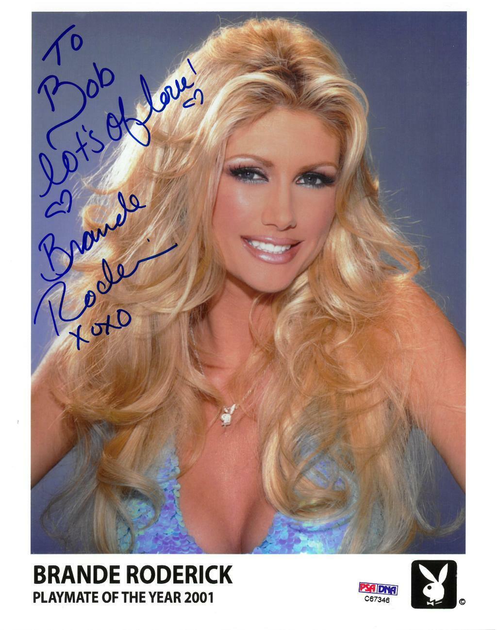 Brande Roderick Signed Playmate of the Year 2001 8x10 Photo Poster painting PSA/DNA #C67346