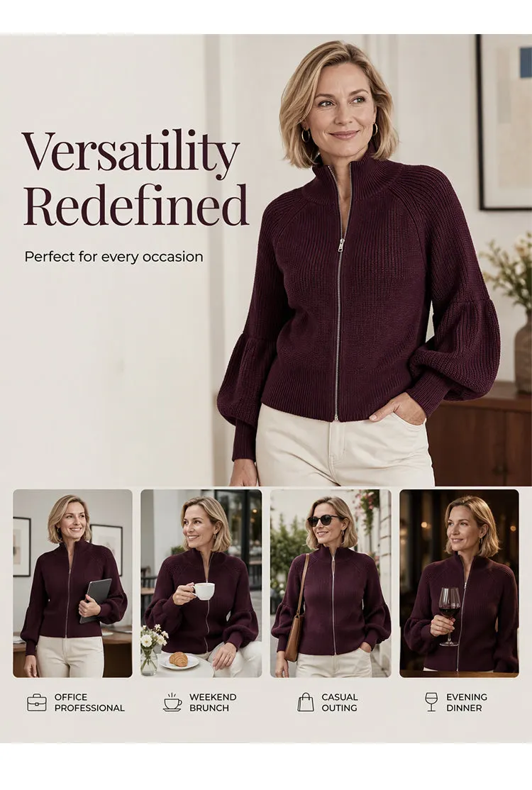 Women's versatile autumn knit jacket
