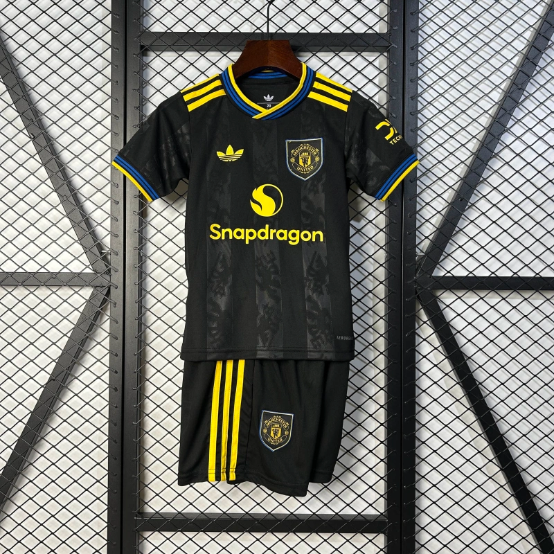 25/26 Manchester United Third Away Kids Kit Football Jersey Thai Quality