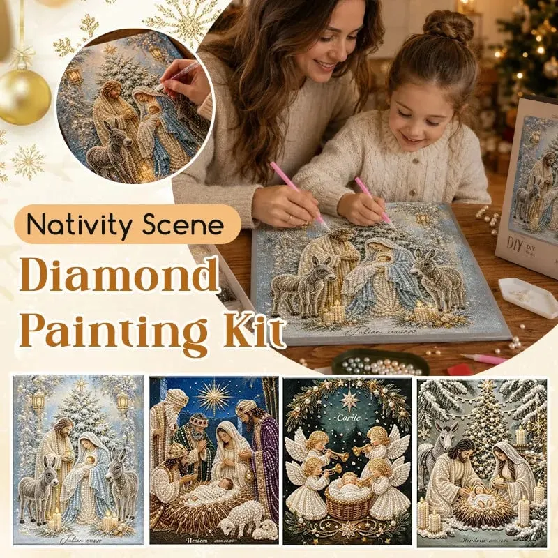Nativity scene diamond painting kit Christian Christmas decor
