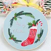 【Limited Stock Sale】Christmas-DIY Embroidery Kit with Pattern Cotton Threads Needles Hoop 30*30cm/11.8*11.8in tapestrymarket