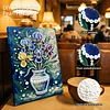 (20x30cm)DIY Flower Vase Framed Handmade Pearl Painting Art Craft Kit Living Home Decor