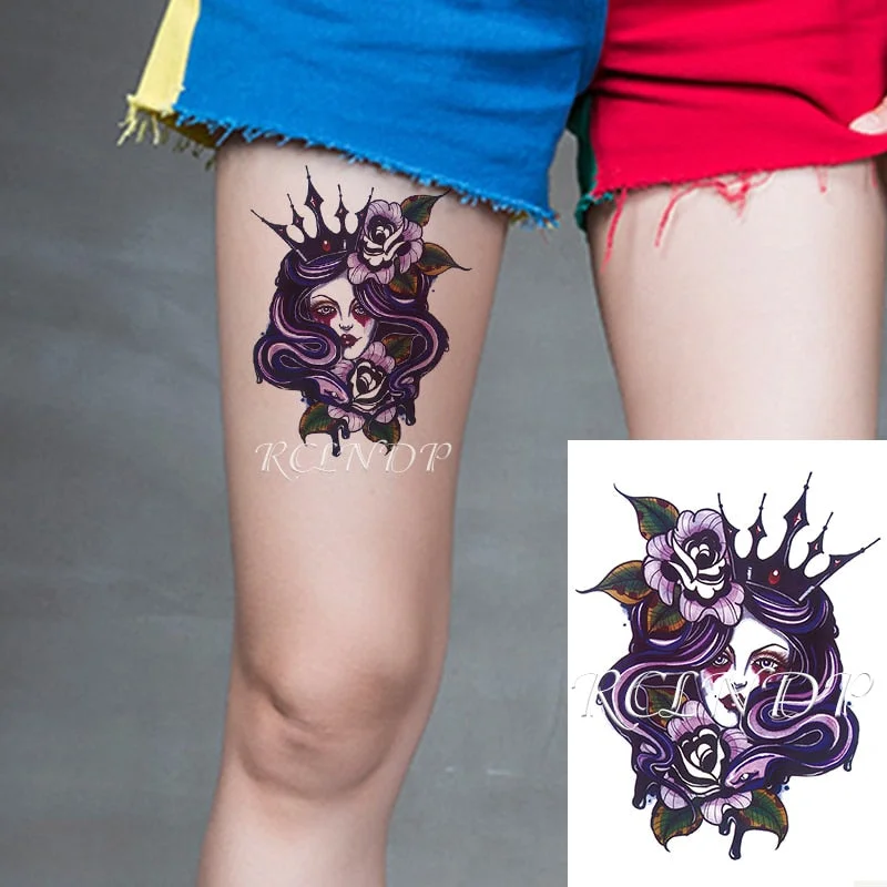 Waterproof Temporary Tattoo Sticker Black Snake Skull Flower Fake Tatto Flash Tatoo Hand Arm Foot Body Art for Men Women