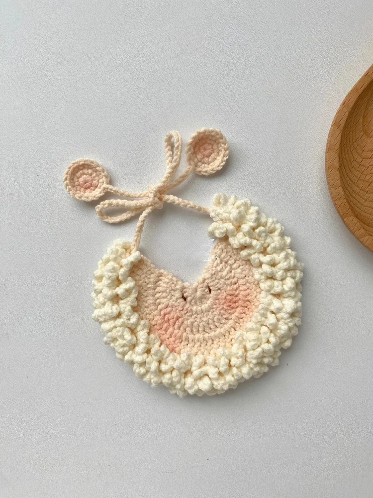 Lulusnow Handmade White Sheep Crochet Pet Collars/ Pet Holiday Outfit/ Festive Pet Accessories/ Gift For Pet