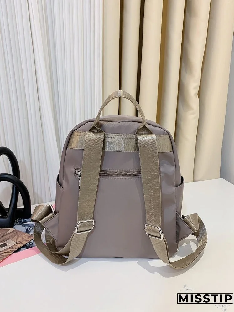 Metal Decor Quilted Backpack