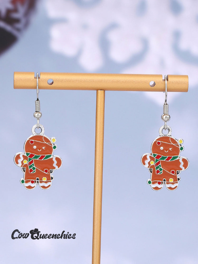 Women’s Christmas Gingerbread Man Earrings Multicolor / One