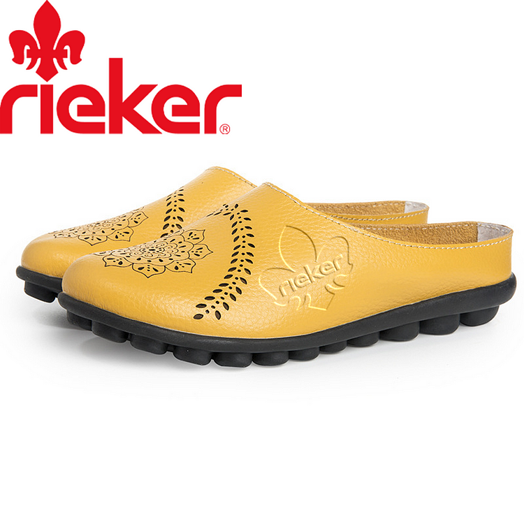RIEKER® NOVÉ DÁMSKE LÝČKOVÉ KOŽA, RUČNE ŠITÉ PAPUČE