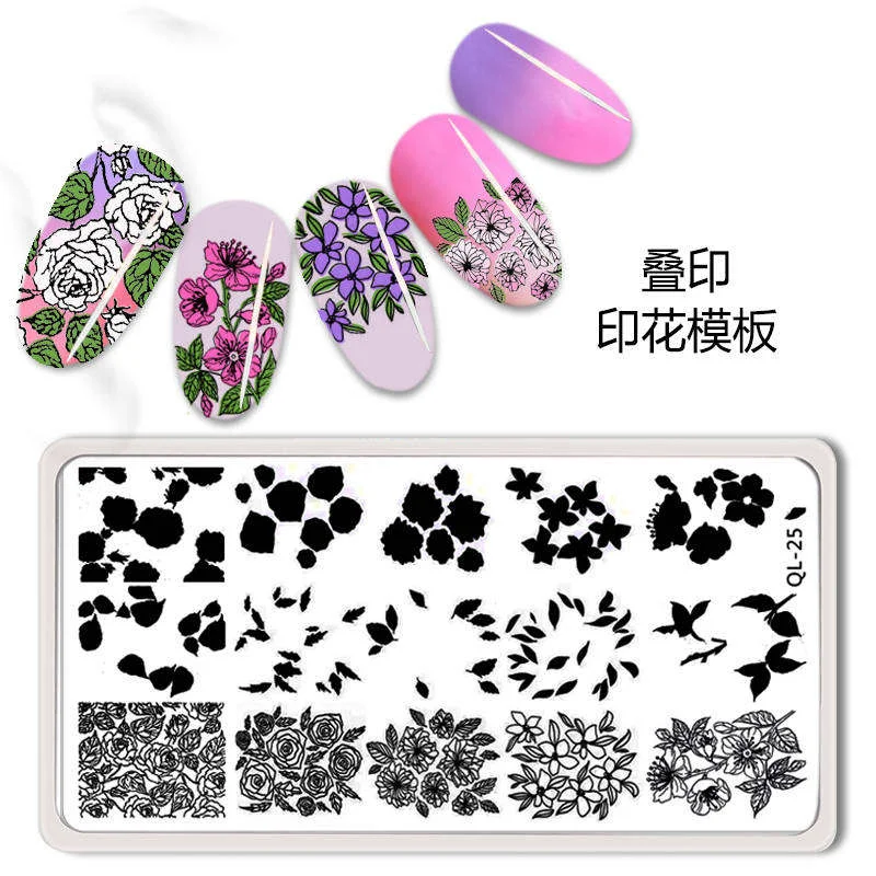 60 Design QL Stamping Plates Chinese Panda Flower Butterfly Brand Design For Nails Stainless Steel Nail Templat All For Manicure