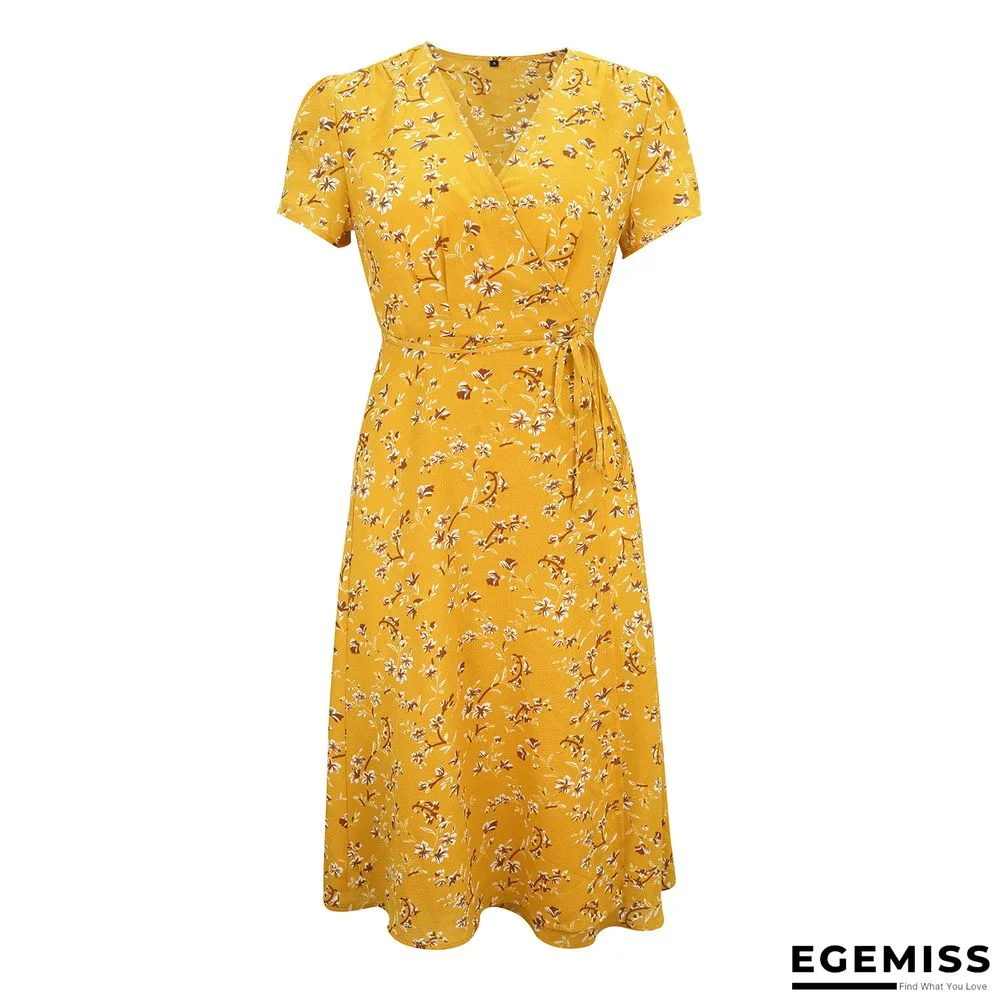 Bandage Slim Chiffon Floral Dress | EGEMISS