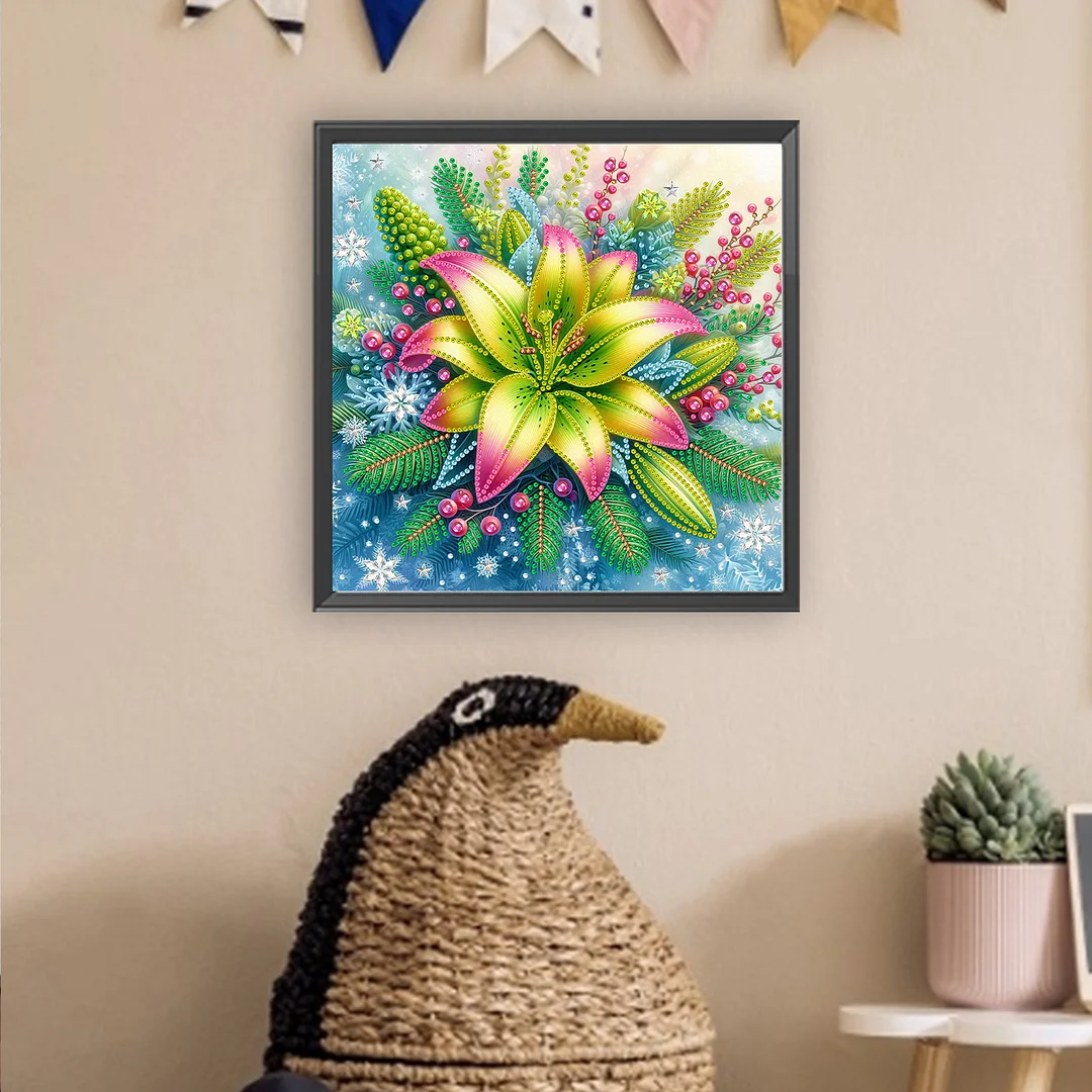 Lily - Partial Special Shaped Drill Diamond Painting Kits (Canvas|30*30cm)
