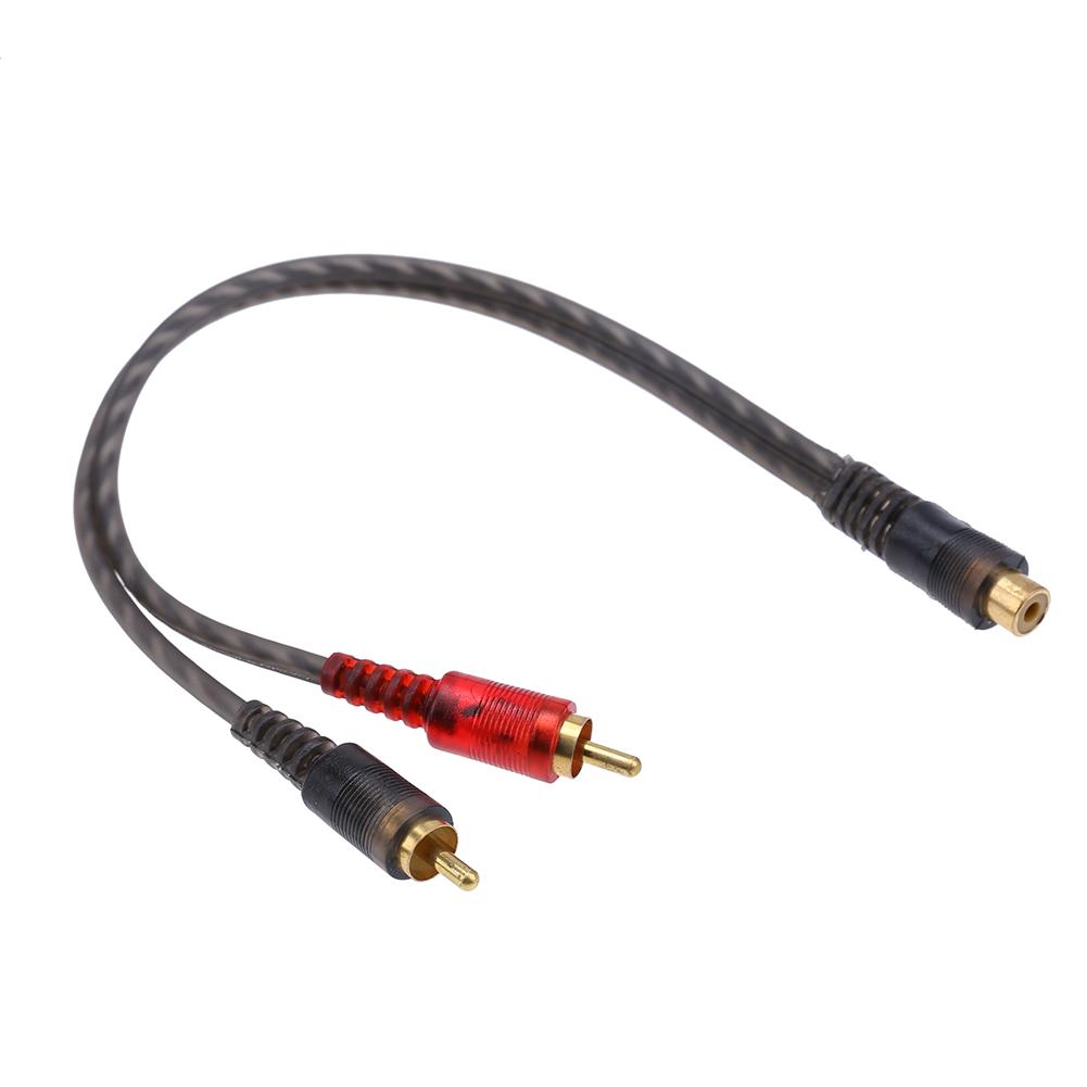 

1pc 27cm 1 RCA Female to 2 RCA Male Splitter Cable for Car Audio System, 501 Original