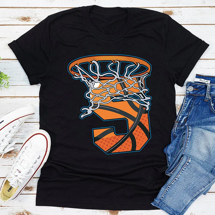 Personalized Kids Basketball Birthday Shirt|S12