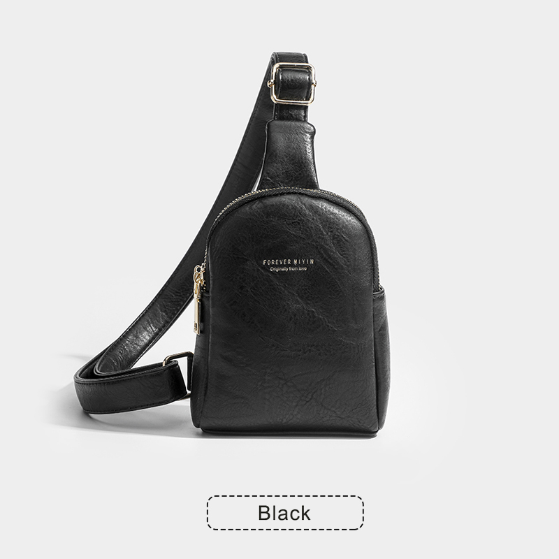 Women's small PU leather crossbody strap backpack strap bag travel hiking chest bag backpack