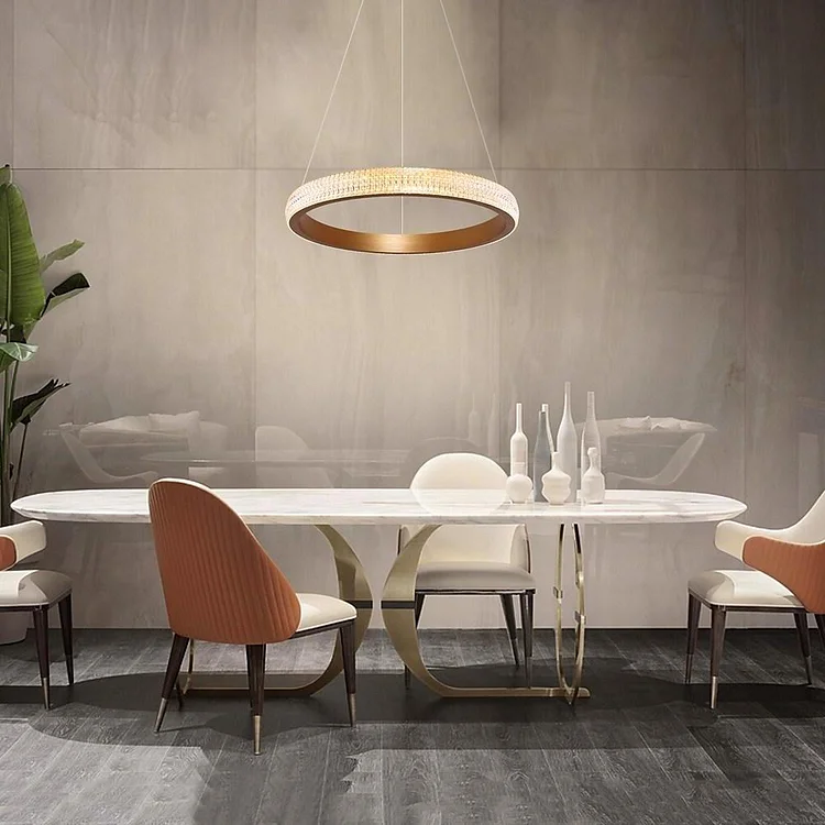 Circular Design LED Gold Modern Chandeliers Kitchen Pendant Lighting - Appledas