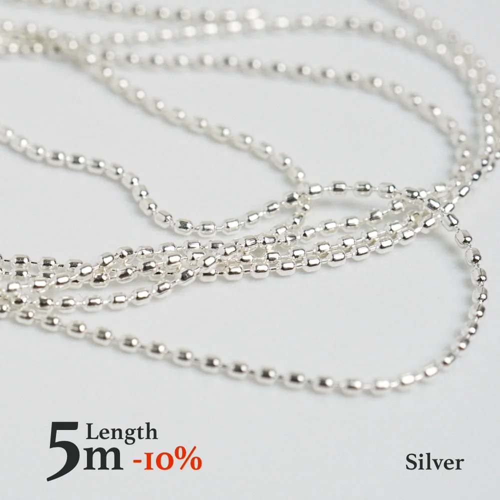 Nail Chain 0.8mm/1.0mm Rose Gold Silver Pixie Stone Decorations Accessory Metal Steel Ball Chain Nail Art Jewelry-Nail Inspo