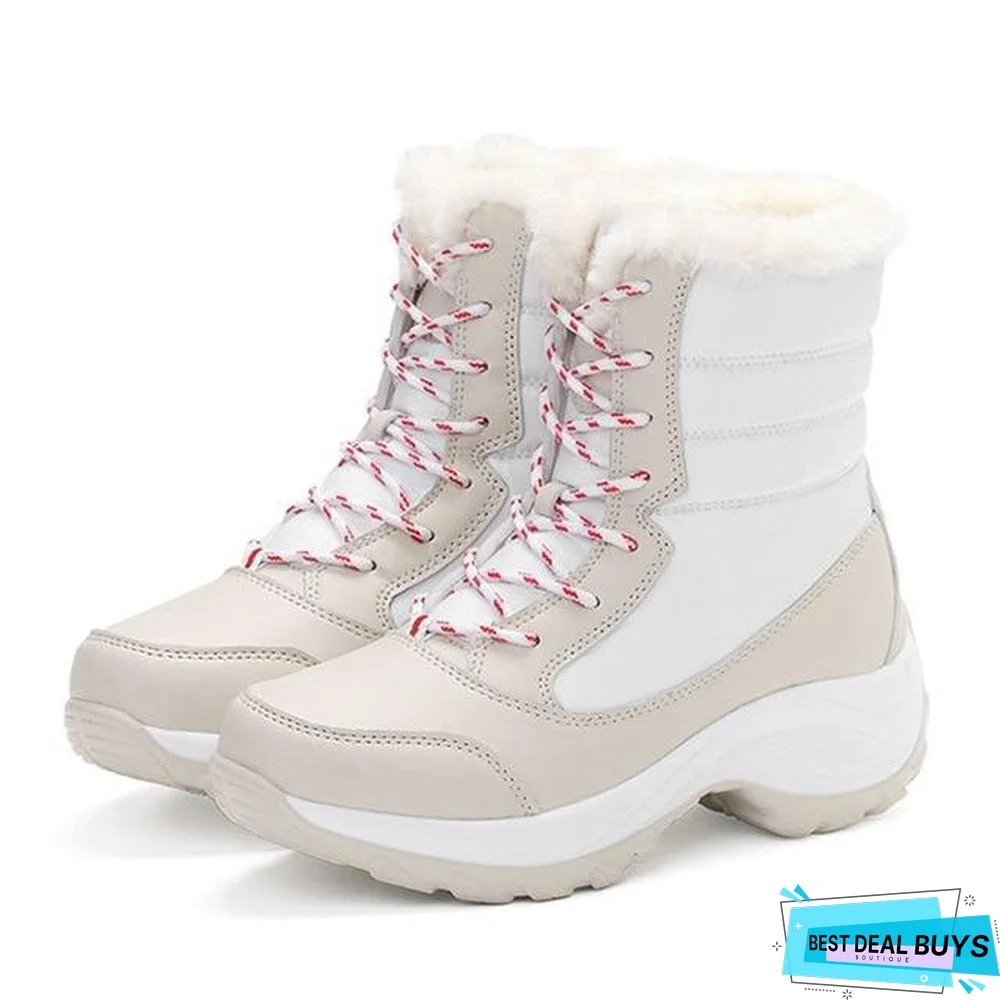 Women Boots Waterproof Winter Snow Boots Platform Warm Ankle Winter Boots with Thick Fur