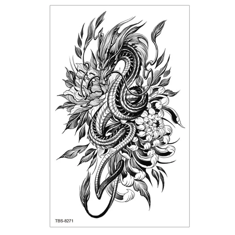 Waterproof Temporary Tattoo Sticker Lion Wolf Tiger Forest Tattoos Girl Mermaid Body Art Arm Fake Sleeve Tatoo Women Men