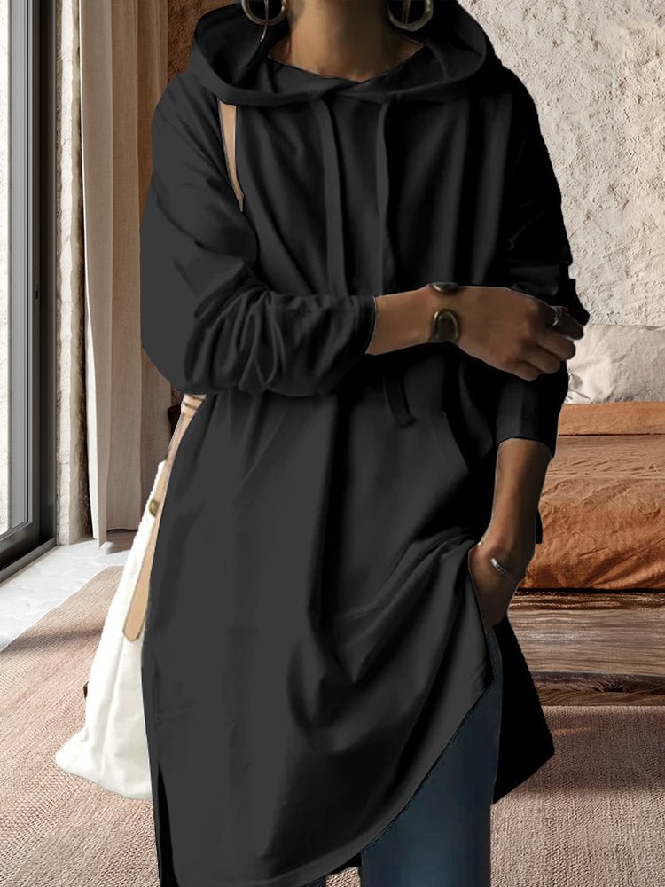 Wabi-Sabi Hooded Loose Fit Maxi Sweatshirt