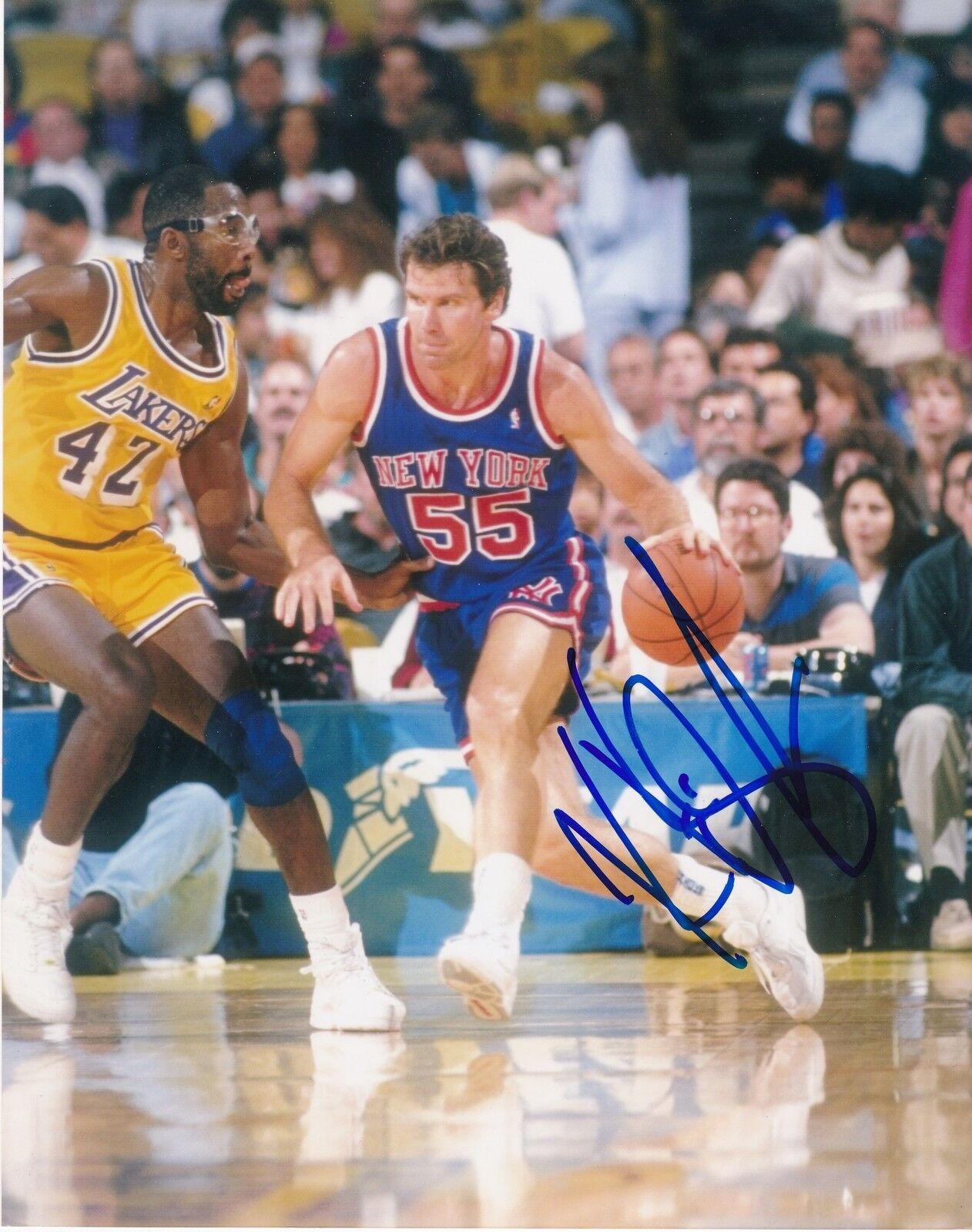 KIKI VANDEWEGHE NEW YORK KNICKS ACTION SIGNED 8x10