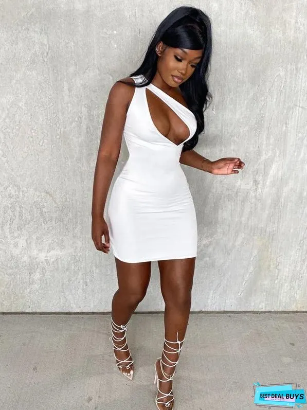 Black half-shoulder dress