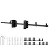 20FT Sliding Library Ladder Hardware Kit Floor Roller with Brake Telescopic Top Hook Sliding Track Kit with Complete Hardware Set (No Ladder) Indoor Moving Track for Home Office Loft