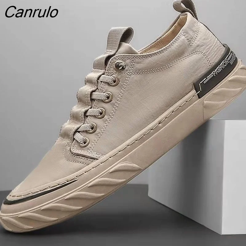 Canrulo Canvas Shoes Men Sneakers Unisex Vulcanized Shoes Walking Flats Men's Platform Shoes Chaussures Femme zapatillas Hombre