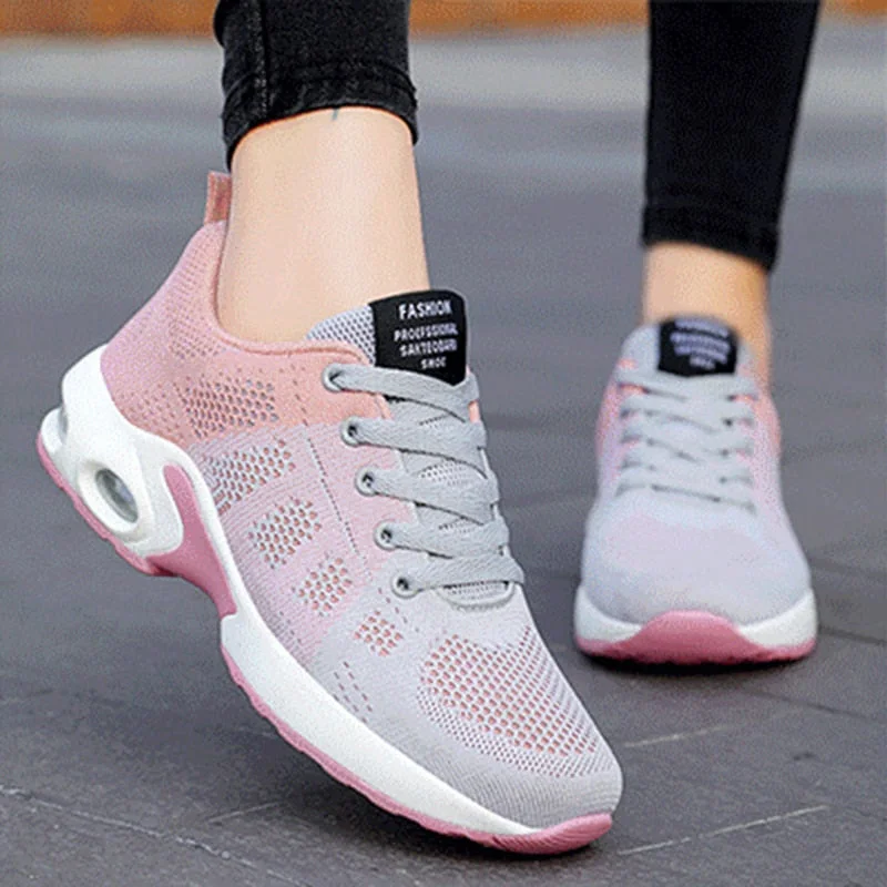 Sneakers Women 2022 Multicolor Mesh Lightweight Outdoor Shoes Ladies Flat Lace-up Round Toe Sneakers For Women Walking Shoes