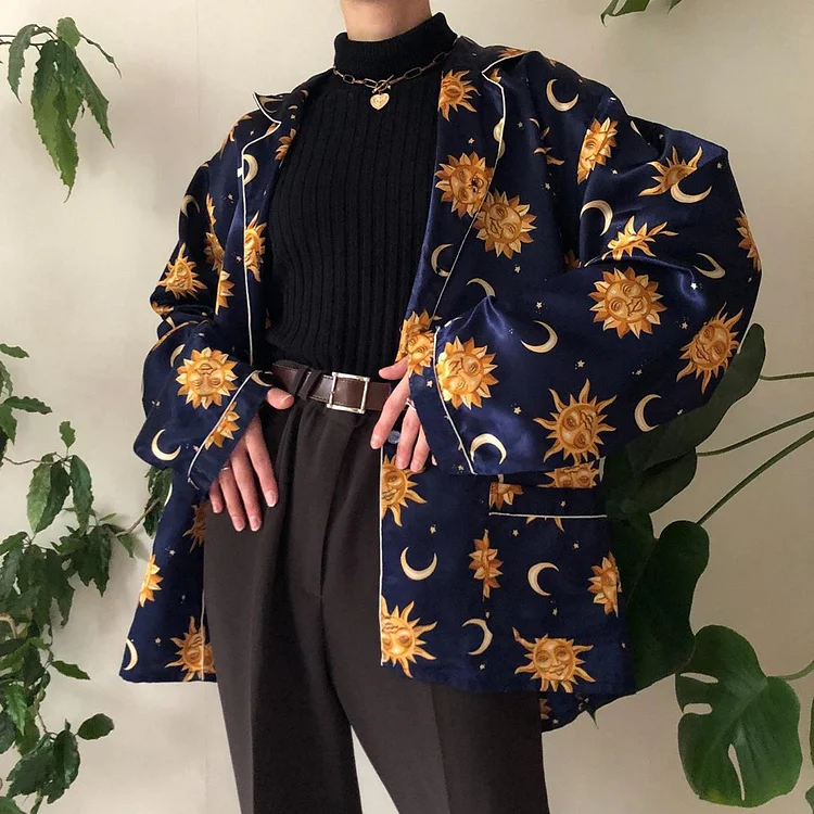 Vintage Printed color Long Sleeve shirt