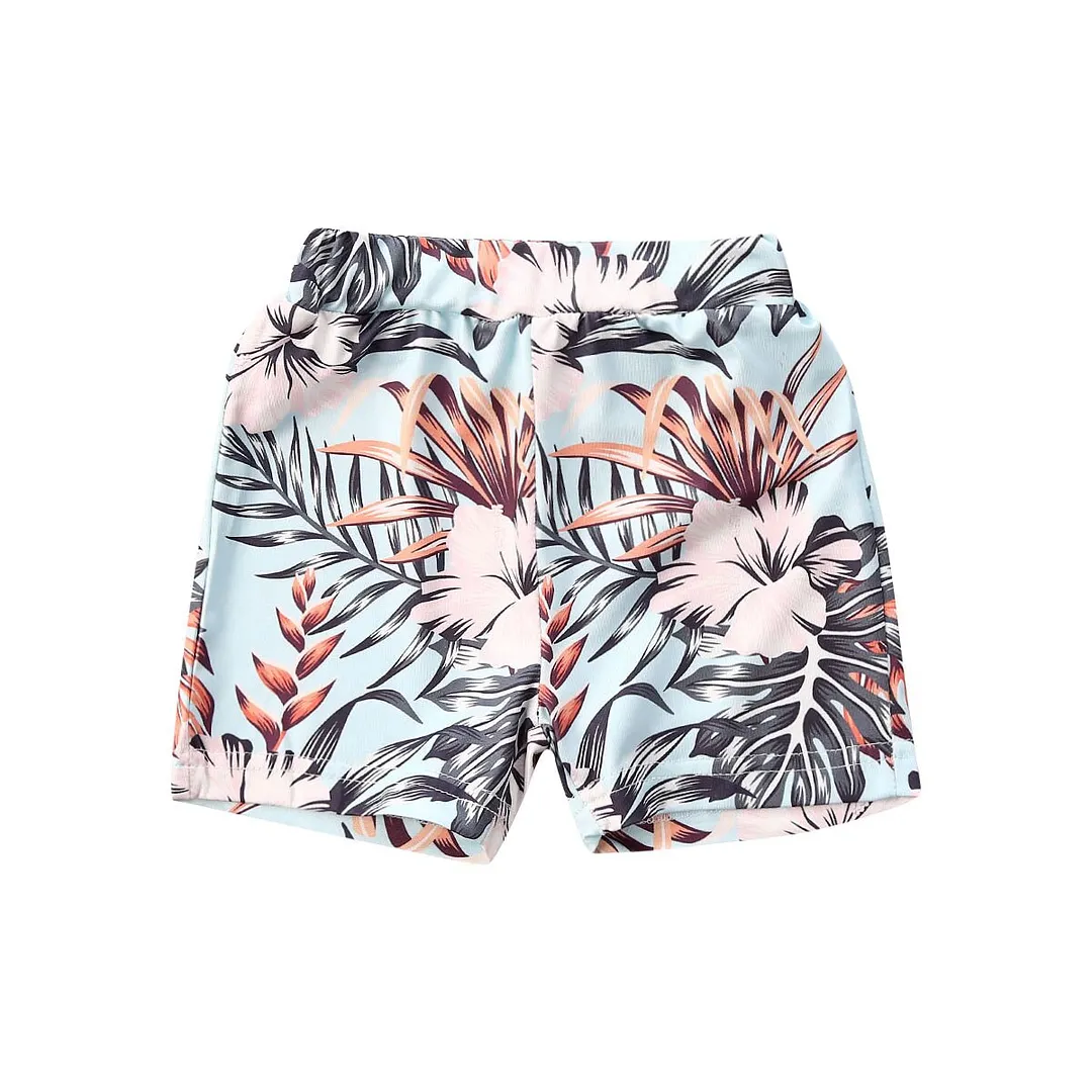 2020 Summer Swimsuit Sister Brother Matching Bathing suit Infant Newborn Baby Girls Backless Leaves Flowers Swimwear Tankini