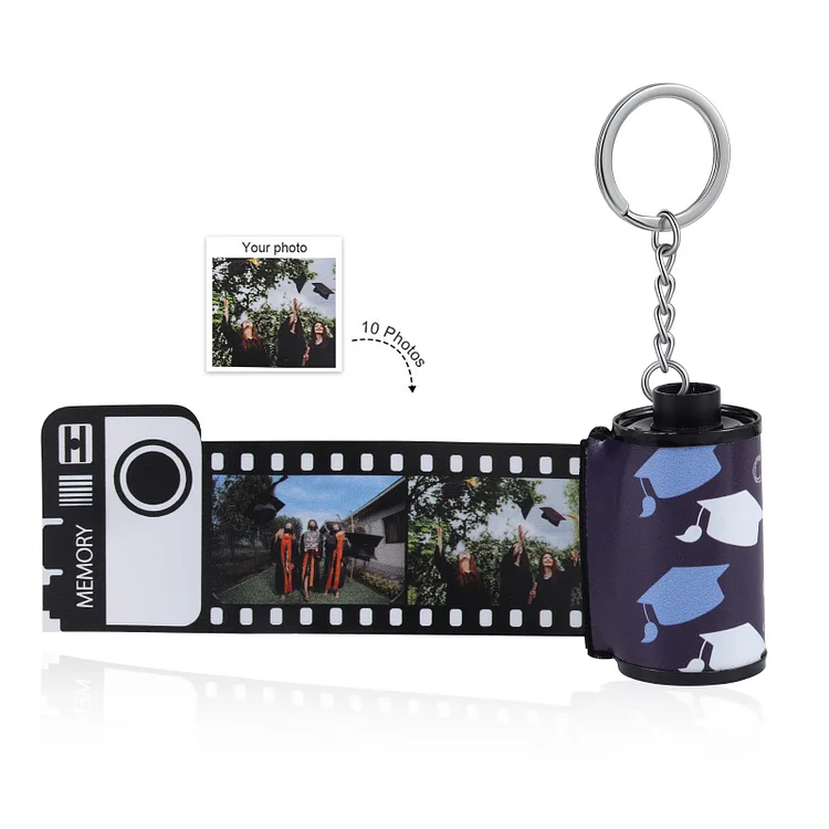 Custom 10 Photos Film Camera Roll Keychain Film Graduation Gift