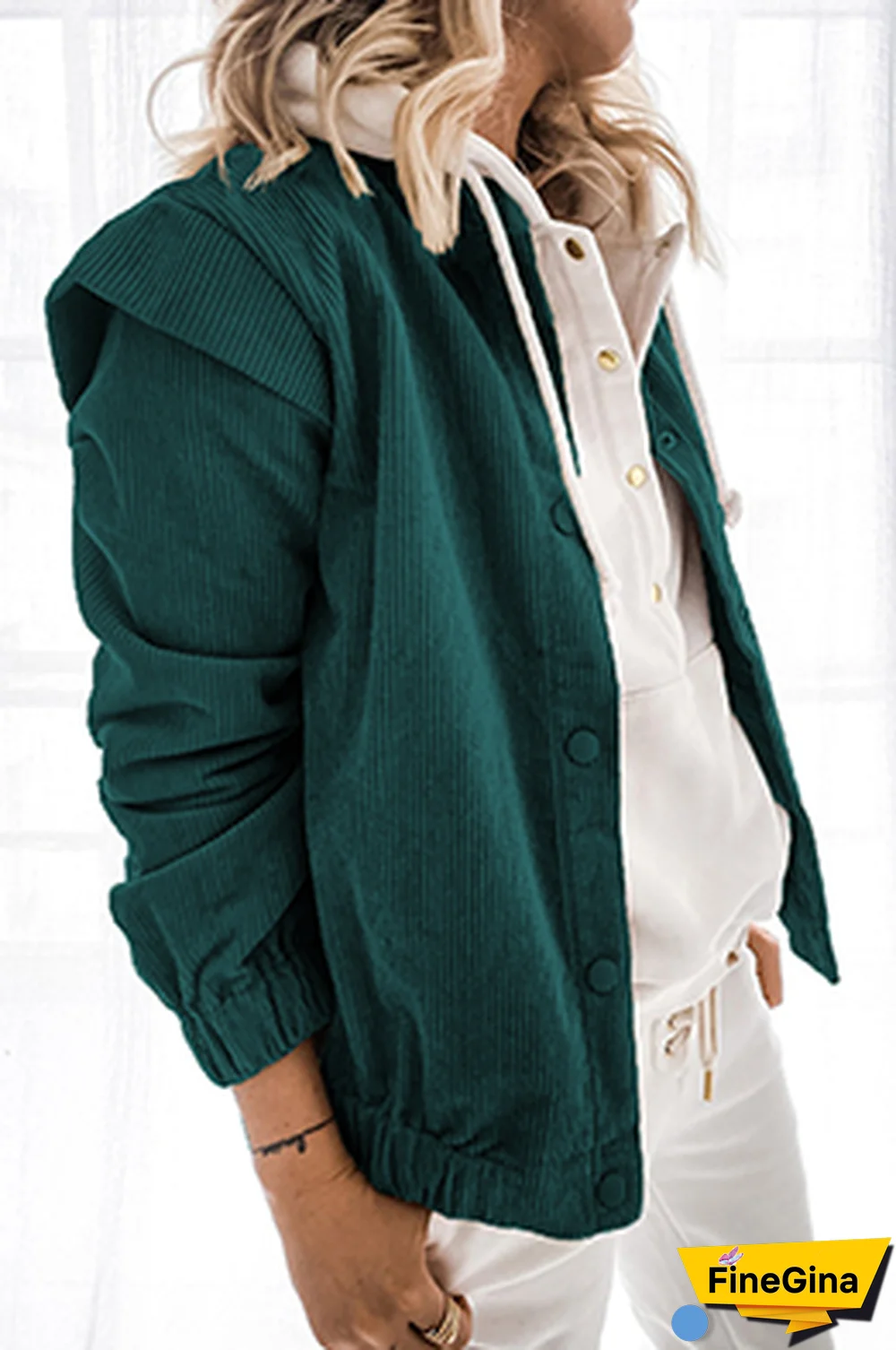 Casual Solid Split Joint Buckle Turndown Collar Outerwear