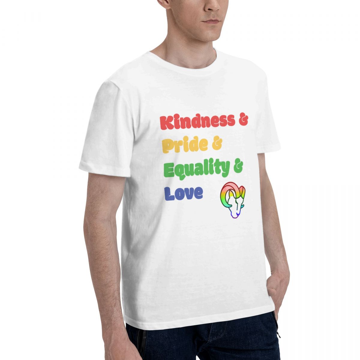 Los Angeles Rams Colorful LGBT Printed Men's Cotton T-Shirt