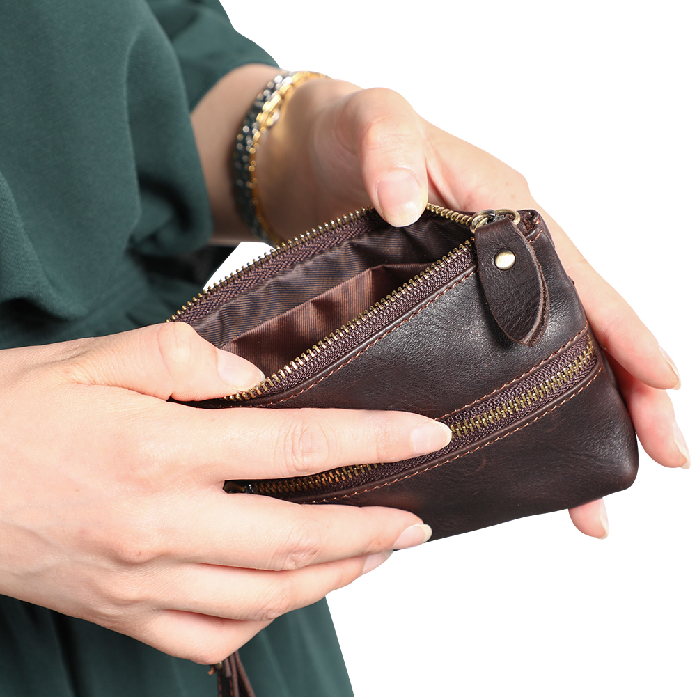 Casual waist hanging hand car key case multifunctional leather coin purse