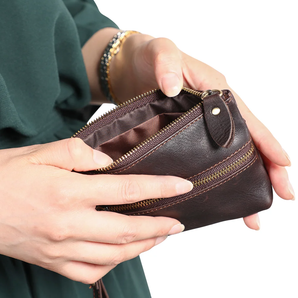 Casual waist hanging hand car key case multifunctional leather coin purse