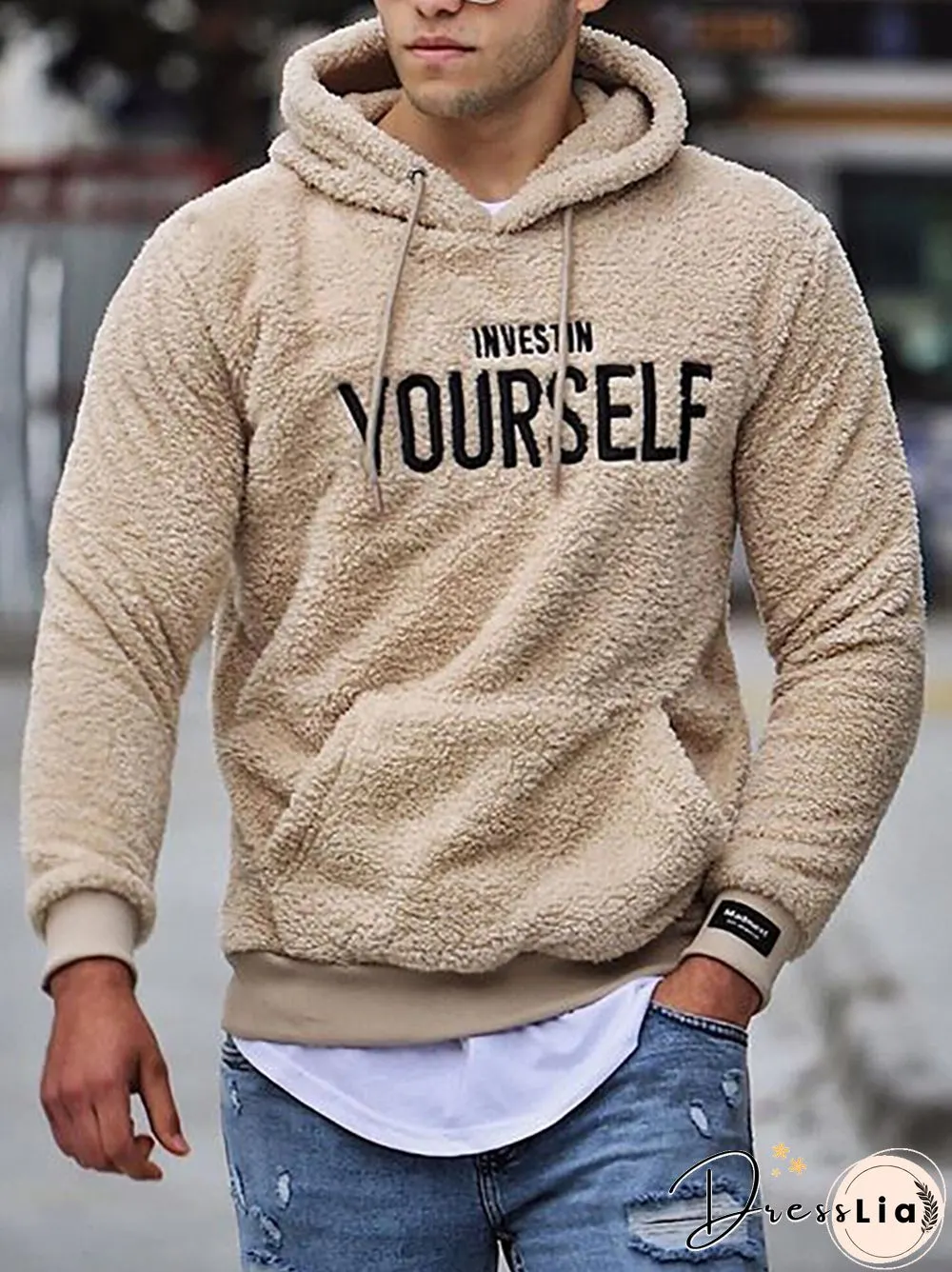 Mens Casual Printed Colour Hooded Sweatshirt