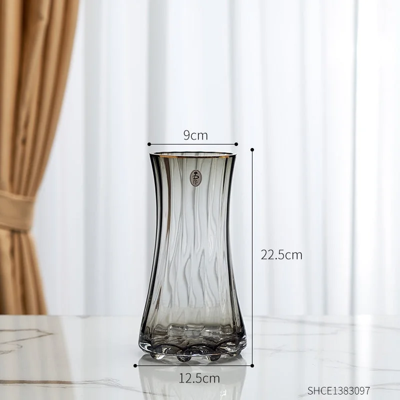 Home Decoration Accessories Household Vase Table Decor Vases for Flowers Holiday Gifts Glass Vase Transparent Living Room Decor