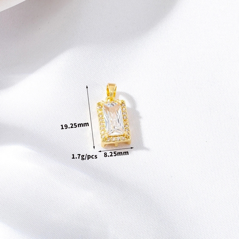 Lady Square Copper Plating Charms