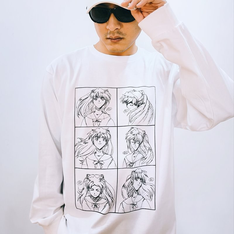 Pure Cotton Evangelion Asuka Long Sleeve T-shirt weebmemes